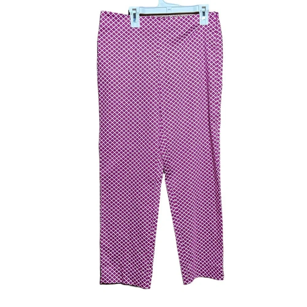 NWT‎ Talbots pink & white Chatham Capris stretch size 4